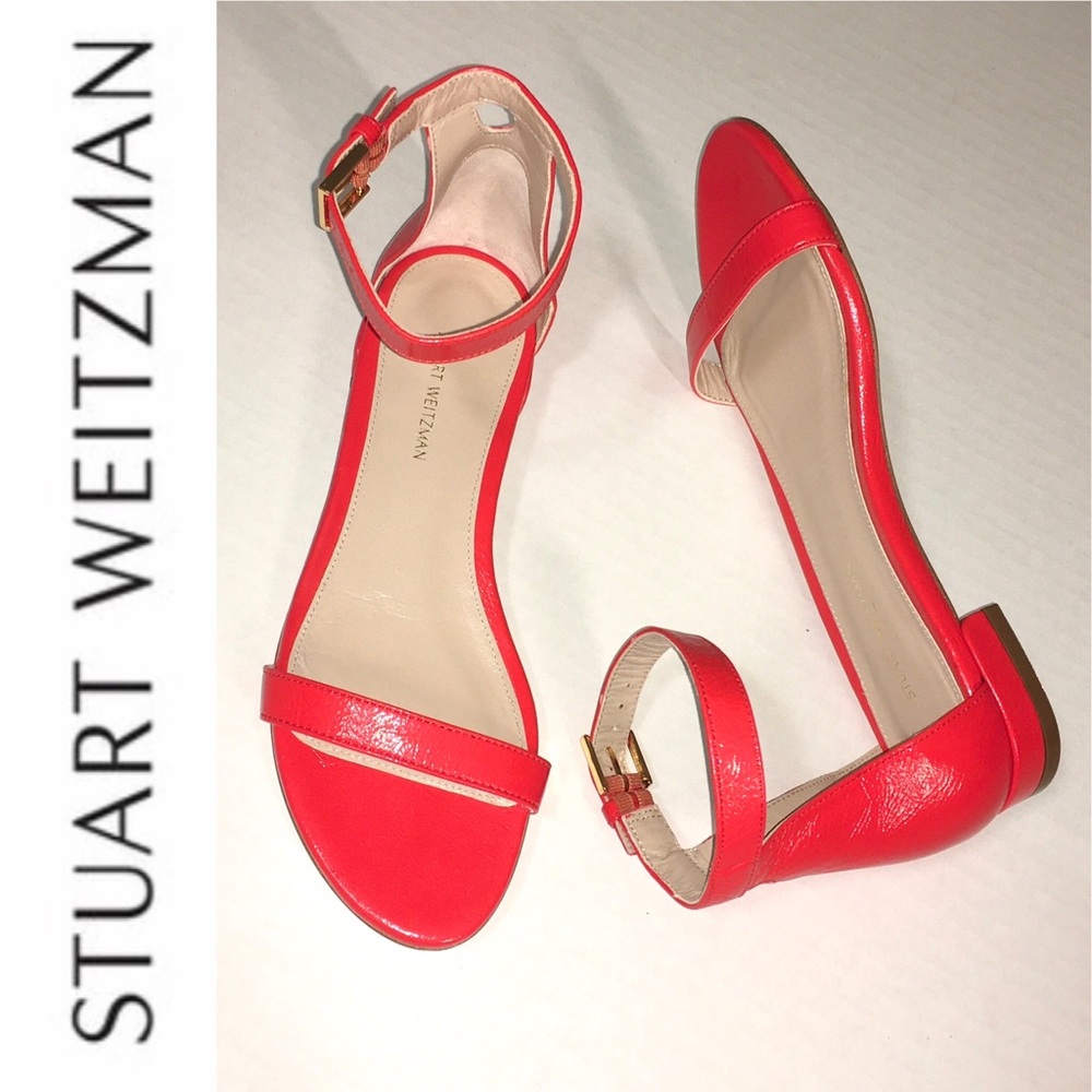 NEW! STUART WEITZMAN red 20lessnudist sandals